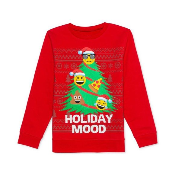 Hybrid Apparel Other - #65 Hybrid Apparel Big Boys Holiday Emoji Tree Sweatshirt